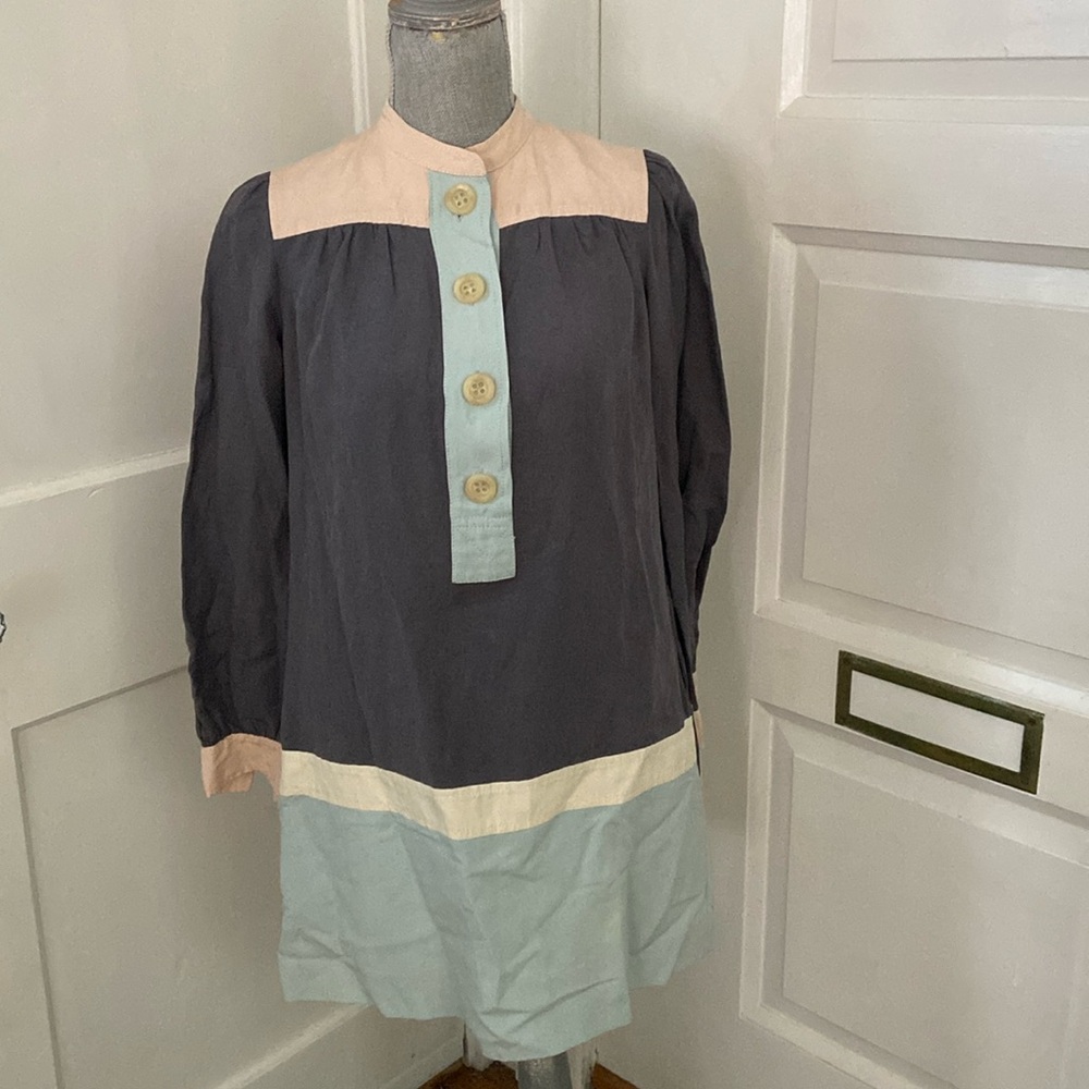 Vintage Missoni Silk & Linen ColorBlock Shift Dress size 6
